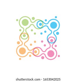 Diseño de ilustración vectorial de la plantilla de logotipo de símbolo de molécula