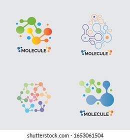 Diseño de ilustración vectorial de la plantilla de logotipo de símbolo de molécula