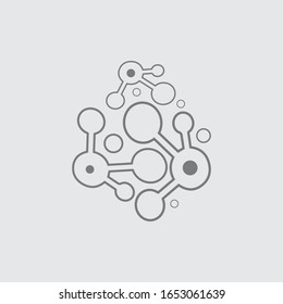 Diseño de ilustración vectorial de la plantilla de logotipo de símbolo de molécula