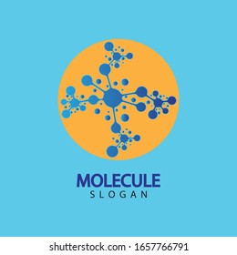Diseño de ilustración vectorial de la plantilla de logotipo de símbolo de molécula 