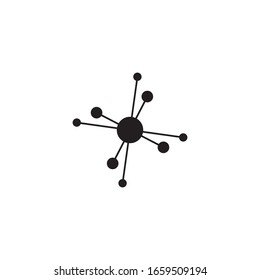 Diseño de ilustración vectorial de la plantilla de logotipo de símbolo de molécula 
