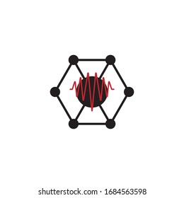 Diseño de ilustración vectorial de la plantilla de logotipo de símbolo de molécula 