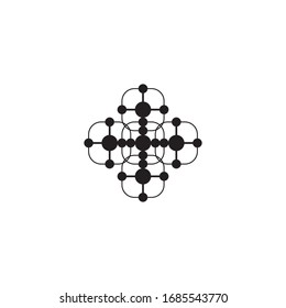 Diseño de ilustración vectorial de la plantilla de logotipo de símbolo de molécula 