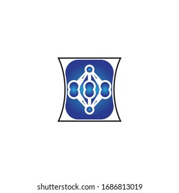 Diseño de ilustración vectorial de la plantilla de logotipo de símbolo de molécula 