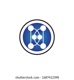Diseño de ilustración vectorial de la plantilla de logotipo de símbolo de molécula 