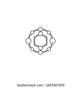 Diseño de ilustración vectorial de la plantilla de logotipo de símbolo de molécula 