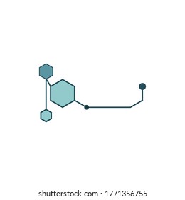 Modelo de logotipo de símbolo molécula diseño de ilustración vectorial 