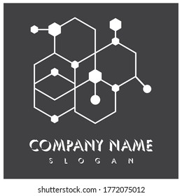 Modelo de logotipo de símbolo molécula diseño de ilustración vectorial 