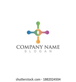 Molecule symbol logo template vector illustration design 