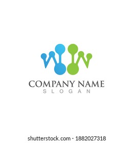 Modelo de logotipo de símbolo molécula diseño de ilustración vectorial 