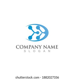Modelo de logotipo de símbolo molécula diseño de ilustración vectorial 