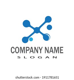 Molecule symbol logo template vector illustration design 