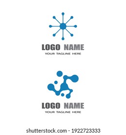 Modelo de logotipo de símbolo molécula diseño de ilustración vectorial 