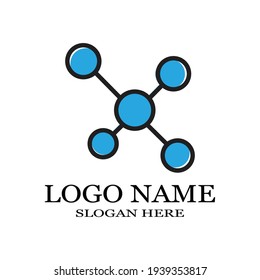 Modelo de logotipo de símbolo molécula diseño de ilustración vectorial 