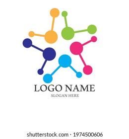 Molecule symbol logo template vector illustration design 