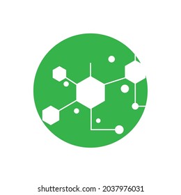 Modelo de logotipo de símbolo molécula diseño de ilustración vectorial 