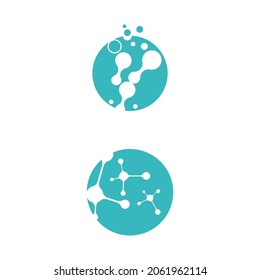 Modelo de logotipo de símbolo molécula diseño de ilustración vectorial 