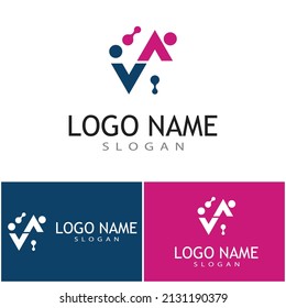 Modelo de logotipo de símbolo molécula diseño de ilustración vectorial 