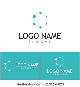 Modelo de logotipo de símbolo molécula diseño de ilustración vectorial 
