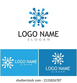 Modelo de logotipo de símbolo molécula diseño de ilustración vectorial 