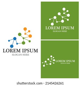 Modelo de logotipo de símbolo molécula diseño de ilustración vectorial 