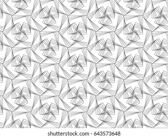 MOLECULE SYMBOL. TWISTED PILE LINES. OPTICAL ILLUSION. SEAMLESS VECTOR PATTERN.