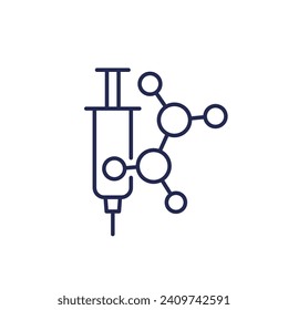 molecule and syringe line icon