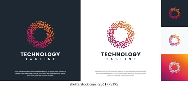 Molecule technology logo design. Technology connection logo template. Technology logo symbol icon