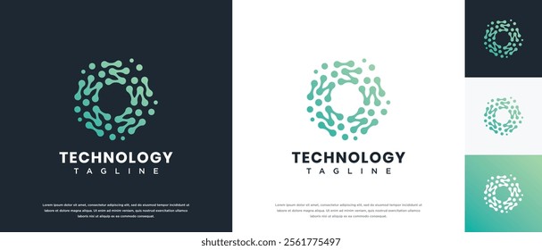 Molecule technology logo design. Technology connection logo template. Technology logo symbol icon