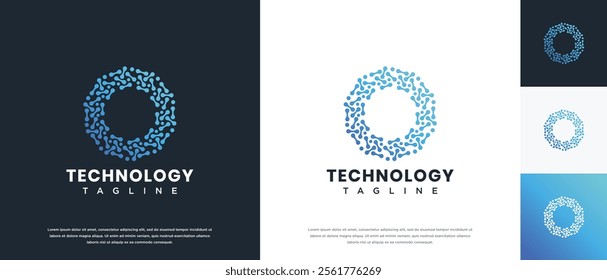 Molecule technology logo design. Technology connection logo template. Technology logo symbol icon