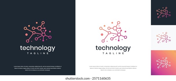Molecule technology logo design. Technology molecule connection logo template