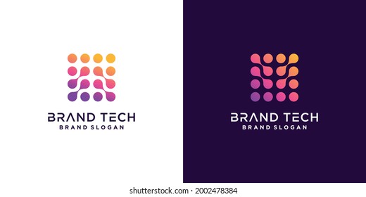 Molecule technology logo template with modern abstract concept Premium Vector part 2