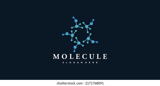 Molecule technology logo template with modern abstract concept Premium Vector