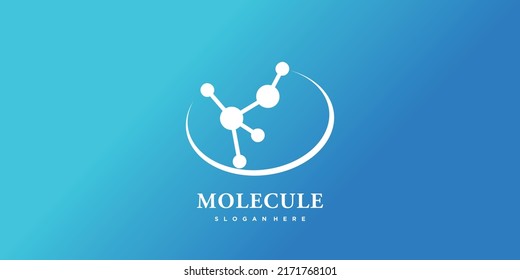 Plantilla de logotipo de tecnología molécula con concepto abstracto moderno Vector Premium