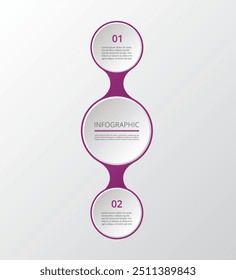 Molecule template with 2 or 3 steps, options, parts or processes. Presentation of nanotechnology, teamwork or business processes.