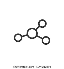 Icono de línea delgada molécula. Símbolo con estilo de contorno de moda. Diseño premium para web y aplicaciones. Perfecto para la interfaz de usuario. 