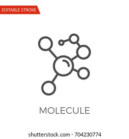 Vektorsymbol der Molecule Thin Line. Flaches Symbol einzeln auf weißem Hintergrund. Bearbeitbare EPS-Datei Stroke. Vektorgrafik.