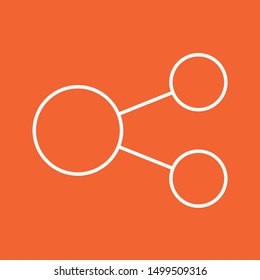 Molecule, thin lines web and social media icon, stock vector illustration, EPS10.