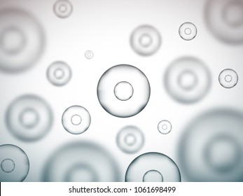 Molecule vector background. Round cells. Grey science illustration.