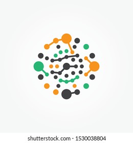 Molecule vector circle icon abstract, science symbol galaxy