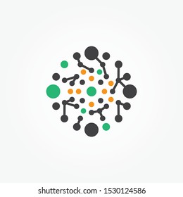 Molecule vector circle icon abstract, science symbol galaxy