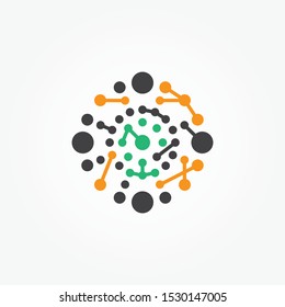 Molecule vector circle icon abstract, science symbol galaxy