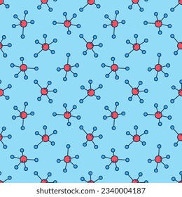 Molecule vector concept colored minimal seamless pattern