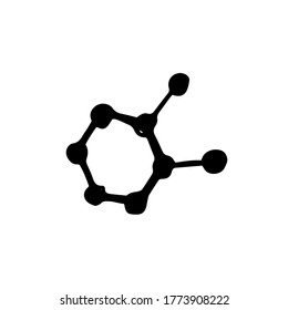 ilustración del doodle vectorial molécula. química. la ciencia