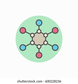 Molecule vector icon - colorful creative symbol or design element