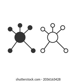 Signo de ilustración de icono de vector de molécula 