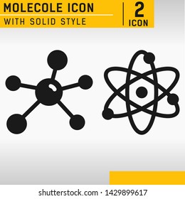 Molecule vector icon isolated on white background. Science symbol with line style. Science minimal atoms icon isolated on white background