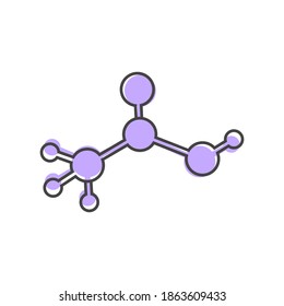Molecule vector icon on cartoon style on white isolated background.