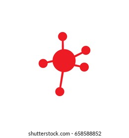 Molecule vector icon on the white background