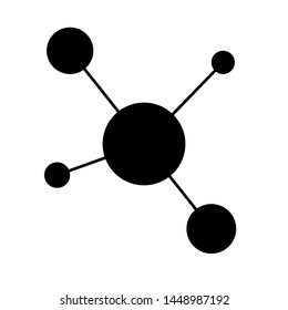 Molecule vector icon. Physics illustration logo. Atom vector symbol